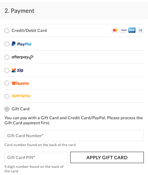 Gift Card - Online